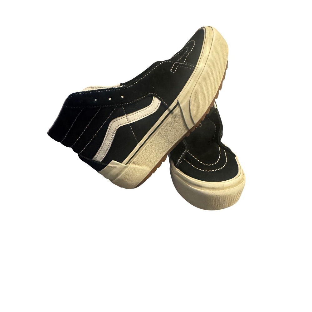 Vans Sk8-Hi Black Canvas Skate Shoes Size 5.5 Men / 7 Women No Laces